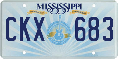 MS license plate CKX683