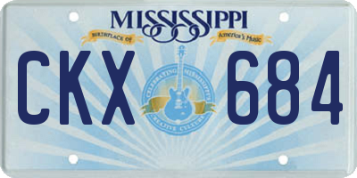 MS license plate CKX684
