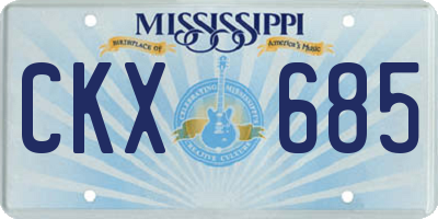MS license plate CKX685
