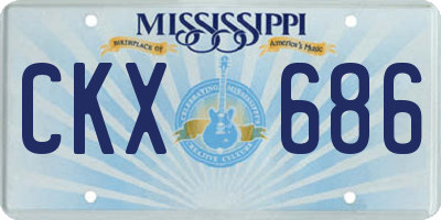 MS license plate CKX686