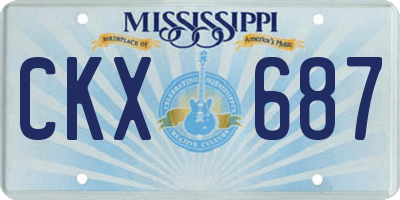 MS license plate CKX687