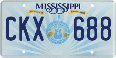 MS license plate CKX688