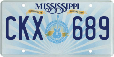 MS license plate CKX689