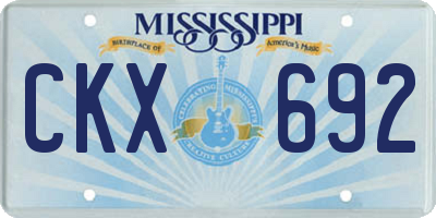MS license plate CKX692