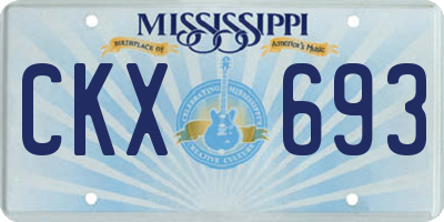 MS license plate CKX693