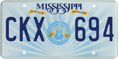 MS license plate CKX694