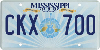 MS license plate CKX700