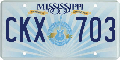 MS license plate CKX703
