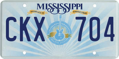 MS license plate CKX704