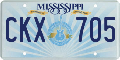 MS license plate CKX705