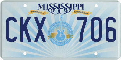 MS license plate CKX706