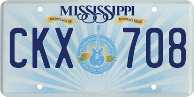 MS license plate CKX708