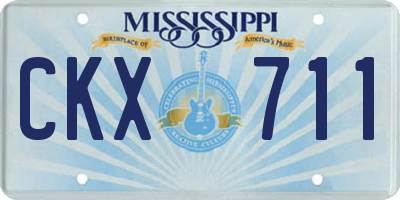 MS license plate CKX711