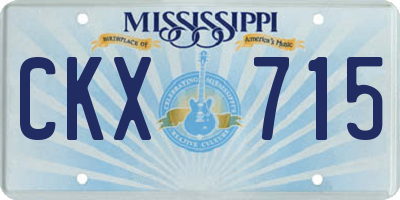 MS license plate CKX715
