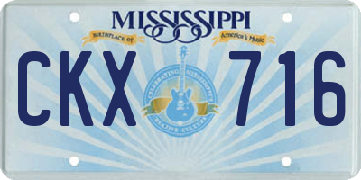 MS license plate CKX716