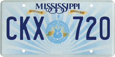 MS license plate CKX720