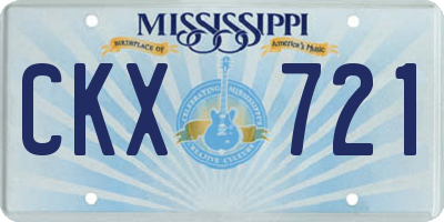 MS license plate CKX721