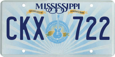MS license plate CKX722