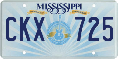MS license plate CKX725