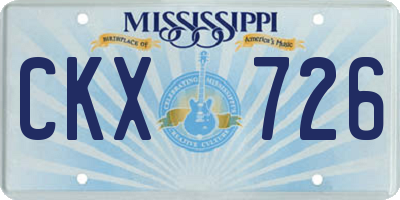 MS license plate CKX726
