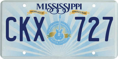 MS license plate CKX727
