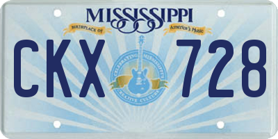 MS license plate CKX728