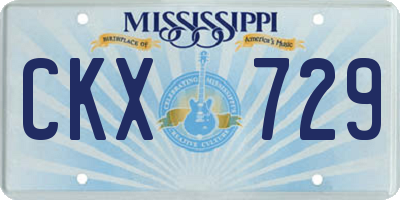MS license plate CKX729