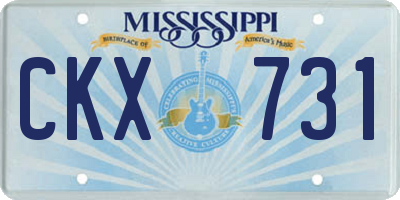 MS license plate CKX731
