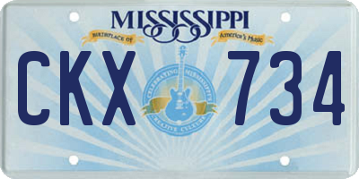 MS license plate CKX734