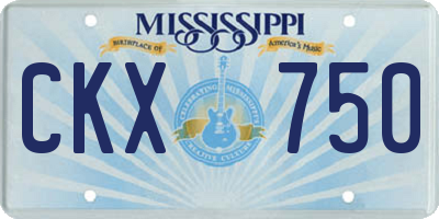 MS license plate CKX750