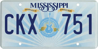 MS license plate CKX751