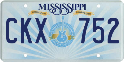 MS license plate CKX752