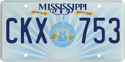 MS license plate CKX753