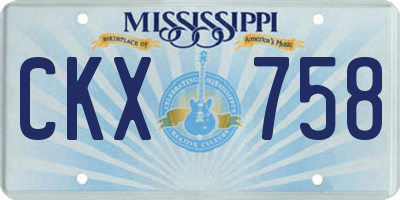 MS license plate CKX758