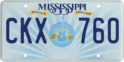 MS license plate CKX760