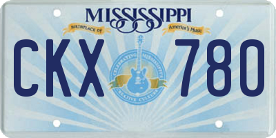 MS license plate CKX780