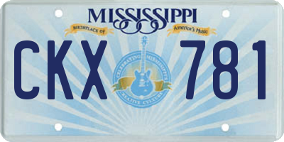 MS license plate CKX781
