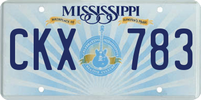 MS license plate CKX783