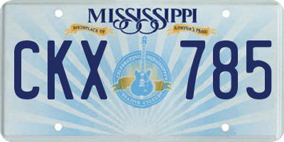 MS license plate CKX785