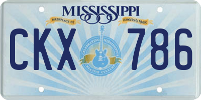 MS license plate CKX786
