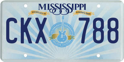 MS license plate CKX788