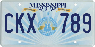 MS license plate CKX789