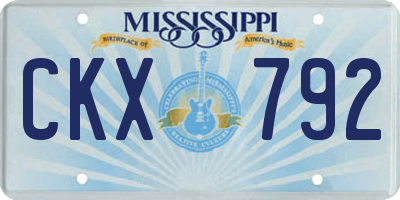 MS license plate CKX792