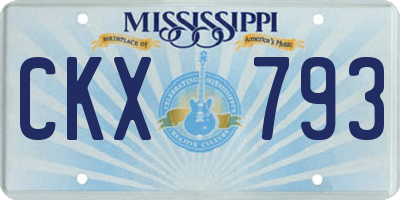 MS license plate CKX793