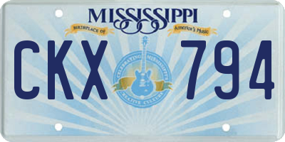 MS license plate CKX794