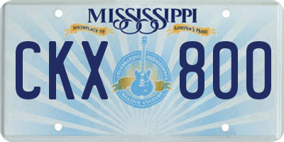MS license plate CKX800