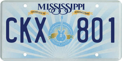 MS license plate CKX801