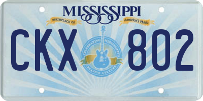 MS license plate CKX802