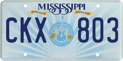 MS license plate CKX803