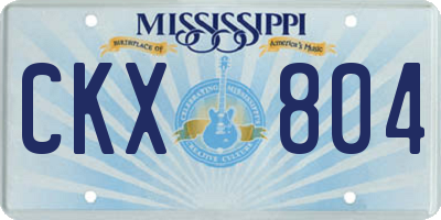 MS license plate CKX804